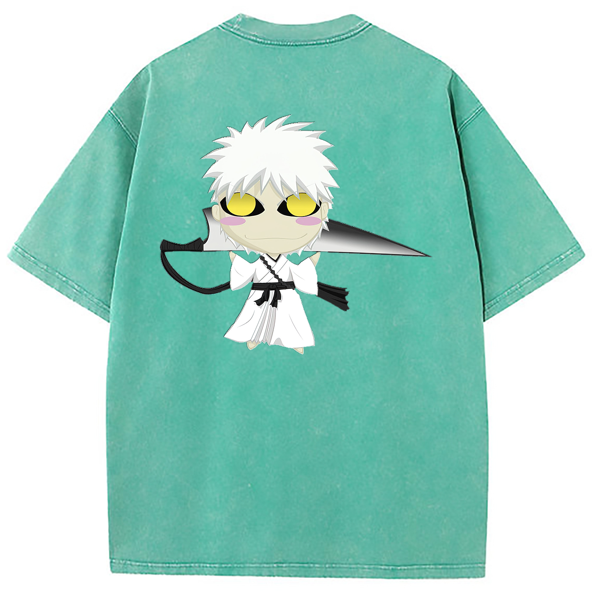 （画像用） ブリーチ 黒崎一護（くろさき いちご）BLEACH Kurosaki Ichigo 綿100% ヴィンテージ風 半袖Tシャツ（背面プリント）